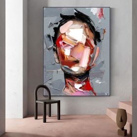 Hand Painted Oil Painting Abstract Portrait Wall Art Hand painted-Man Knife Oil Paintings On Canvas-Hand Made-For Home Decoration (style: 01, size: 50x70cm)