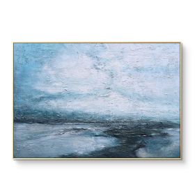 Hand Painted Oil Paintings on Canvas Modern Abstract  Landscape Art Picture For Living Room Home Decor No Frame (size: 70x140cm)