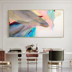 Large Brightly Colored Painting Adorns The Living Room Modern Decorative Pictures Home Good Canvas Wall Art Painting No Framed (size: 60x120cm)