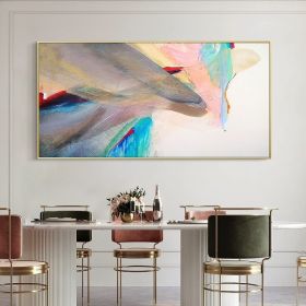 Large Brightly Colored Painting Adorns The Living Room Modern Decorative Pictures Home Good Canvas Wall Art Painting No Framed (size: 150x220cm)