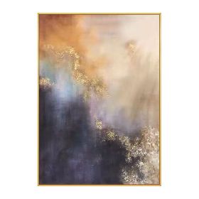 High Quality Golden Blue Black Abstract 100% Handmade Painting Modern Art Picture For Living Room Modern Cuadros Canvas Art (size: 150x220cm)