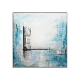 Hand-painted decorative painting abstract art color villa porch light luxury modern American style paintings wall decor (size: 90x90cm)