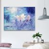 Framed Canvas Wall Art Decor Abstract Style Painting, Impressionism Lotus Painting Decoration For Office Living Room