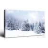 Framed Canvas Wall Art Decor Painting For Chrismas, Winter Pine Forest Chrismas Gift Painting For Chrismas Gift