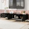 Modern TV Stand with 5 Champagne legs - Durable, stylish, spacious, versatile storage TVS up to 77"