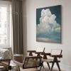 Hand Painted Oil Painting White Cloud Textured Wall Art Blue Sky Painting Cloud Painting Minimalist Cloud Wall Art White Cloud Art Blue Sky Wall Art N