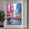 Hand Painted Oil Painting Abstract Cityscape Oil Painting on Canvas Original Urban Scenery Painting Modern Building Art Living room Wall Decor Custom