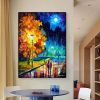 Hand Painted 3D Knife Painting Abstract Flower Oil Painting On Canvas Art Wall Adornment Pictures For Living Room Home Decor