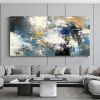 Handmade Oil Painting CanvasWall Art Decoration Abstract Knife Painting Landscape Black & White For Home Decor