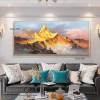 Gold Mountain Oil Painting on Canvas Original Blue Sky Painting Gold Wall Art Abstract Landscape Decor Wall Art Home Decor