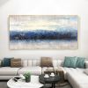 Handmade Oil Painting CanvasWall Art Decoration Abstract Knife Painting Landscape Bluefor Home Living Room hallway bedroom luxurious decorative painti