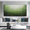 Handmade Large Abstract Oil Painting on Canvas;  Original Textured Boho Wall Art Green Fancy Acrylic Painting Modern Living Room Home Decor