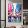 Hand Painted Oil Painting Abstract Cityscape Oil Painting on Canvas Original Urban Scenery Painting Modern Building Art Living room Wall Decor Custom