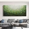 Handmade Large Abstract Oil Painting on Canvas;  Original Textured Boho Wall Art Green Fancy Acrylic Painting Modern Living Room Home Decor