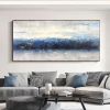 Handmade Oil Painting CanvasWall Art Decoration Abstract Knife Painting Landscape Bluefor Home Living Room hallway bedroom luxurious decorative painti