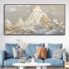 Hand Painted Oil Painting White Snow Mountain Art On Canvas Gold Leaf Texture Painting Abstract Landscape Oil Painting Wabi Sabi Wall Art Minimalism S