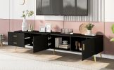 Modern TV Stand with 5 Champagne legs - Durable, stylish, spacious, versatile storage TVS up to 77"