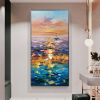 Handmade Landscape Lake Sky Oil Painting On Canvas Abstract Gold Art Wall Picture Modern Home Decoration For Living Room