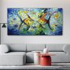 Modern Colorful Small Fish Abstract Wall Art Picture Poster Canvas Painting Living Room Home Office Decor