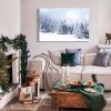 Framed Canvas Wall Art Decor Painting For Chrismas, Winter Pine Forest Chrismas Gift Painting For Chrismas Gift