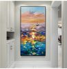 Handmade Landscape Lake Sky Oil Painting On Canvas Abstract Gold Art Wall Picture Modern Home Decoration For Living Room