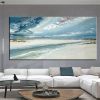 Hand Painted Oil Paintings Abstract Seascape Painting Beach Ocean  Living Room Hallway Luxurious Decorative Painting